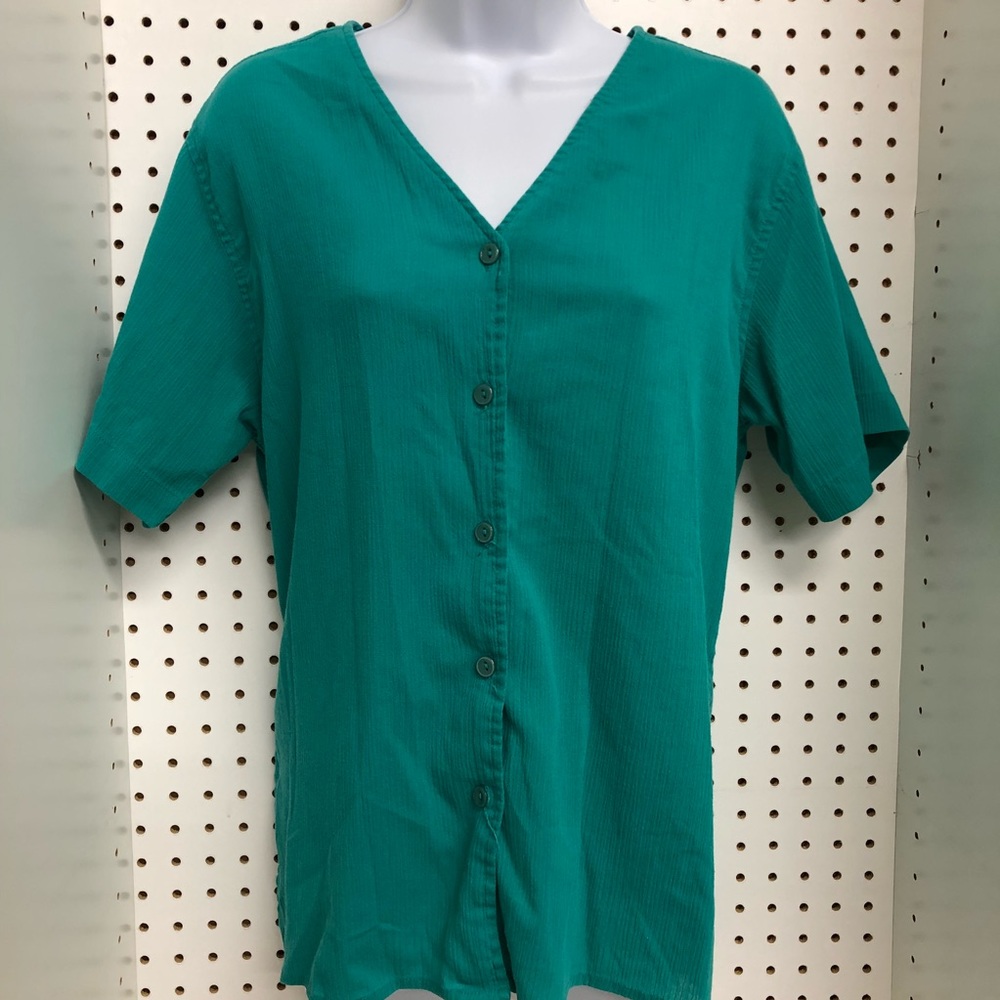 3/$15💛 Karen Scott button down short sleeve top